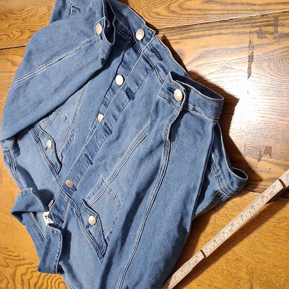 SEVEN7 WOMENS Jean Jacket XL Denim BLUE Preowned Trucker Used Extra Large